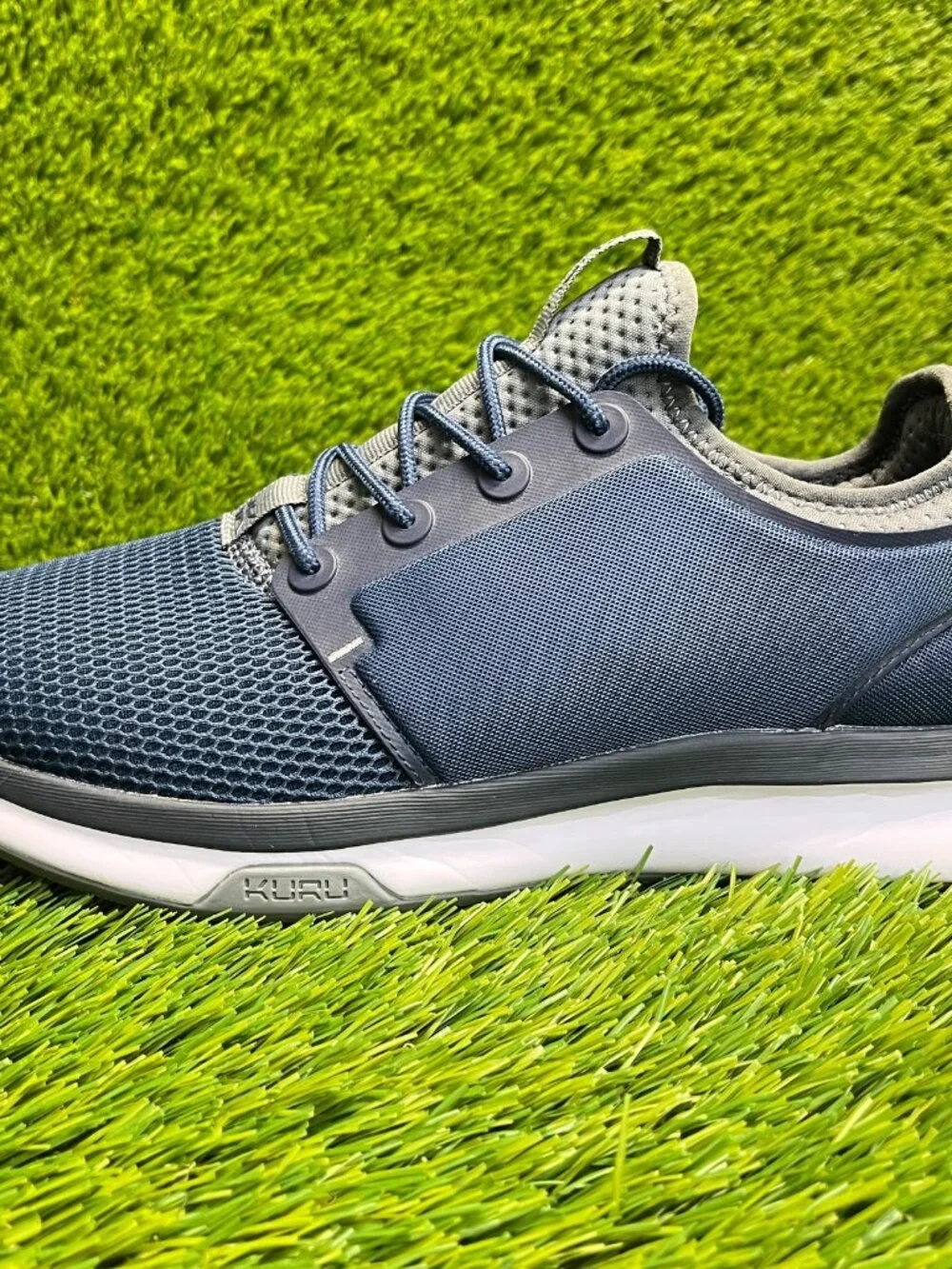 Kuru Atom Mens‎ Size 9 Blue Gray White Athletic Running Walking Shoes Sneakers